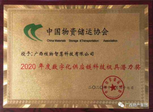 2020年度数字化供应链科技极具潜力奖